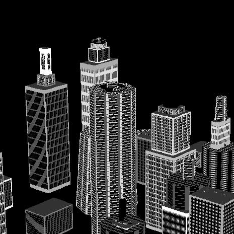 Thumbnail : Cityscape with dot pattern windows